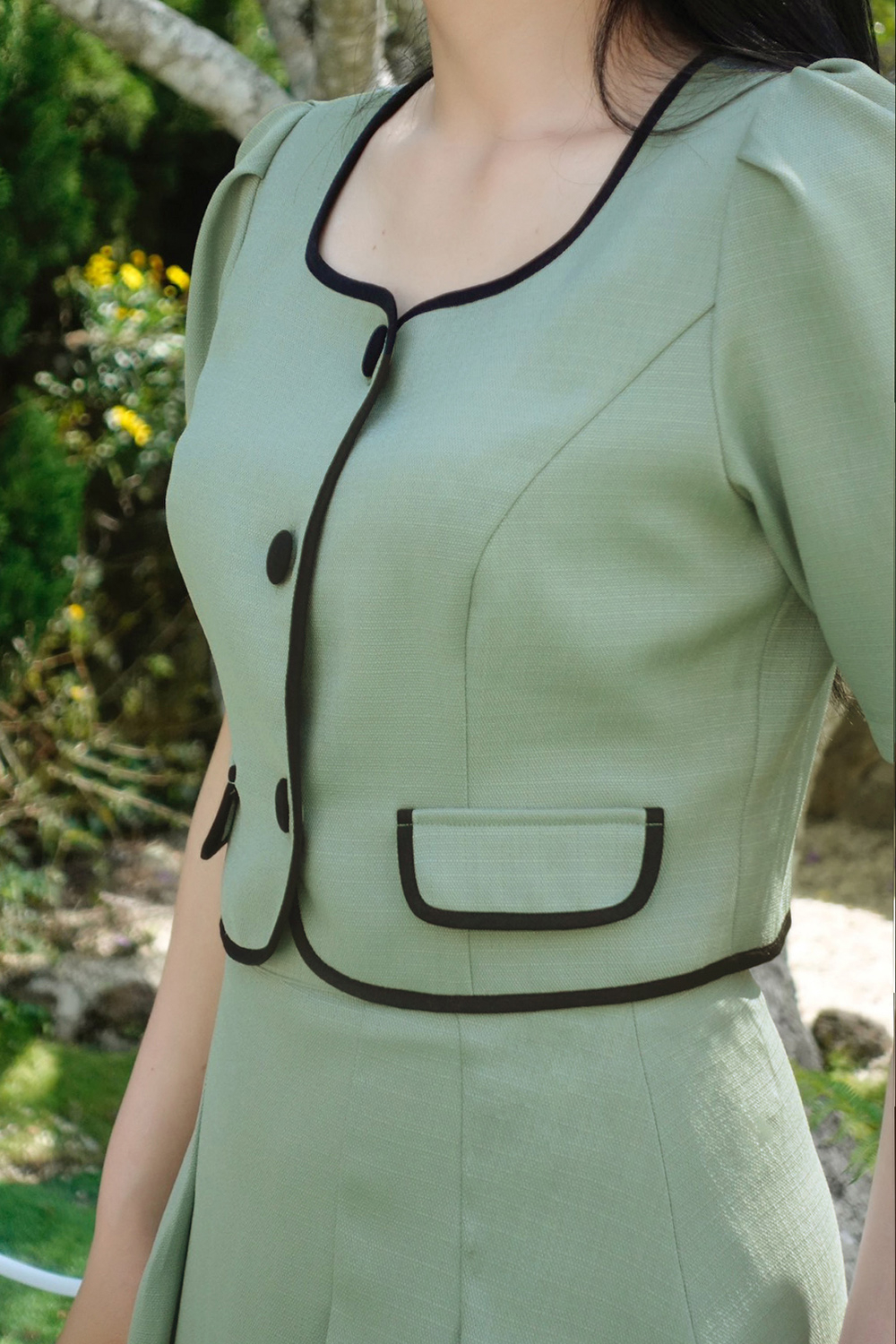 Áo sơ mi nữ kiểu hàn quốc viền đen