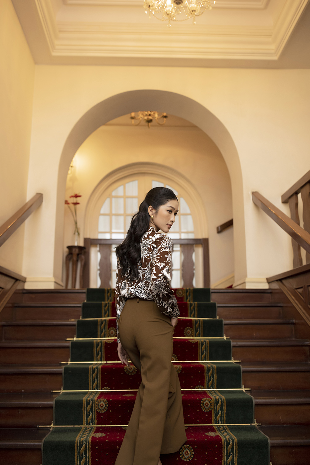 Quần ống suông công sở nữ màu nâu