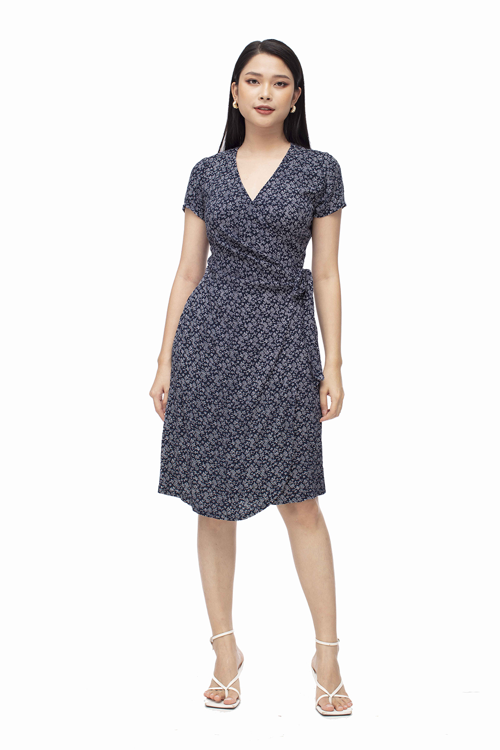 Đầm quấn wrap dress họa tiết hoa nhí