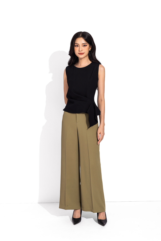 Áo kiểu peplum màu đen ASM12-40