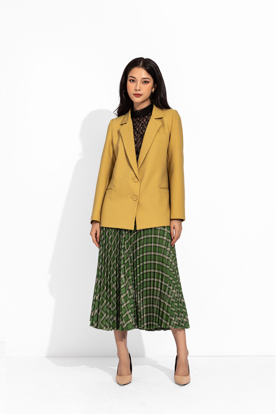 Áo blazer màu vàng hai túi trước AK11-19
