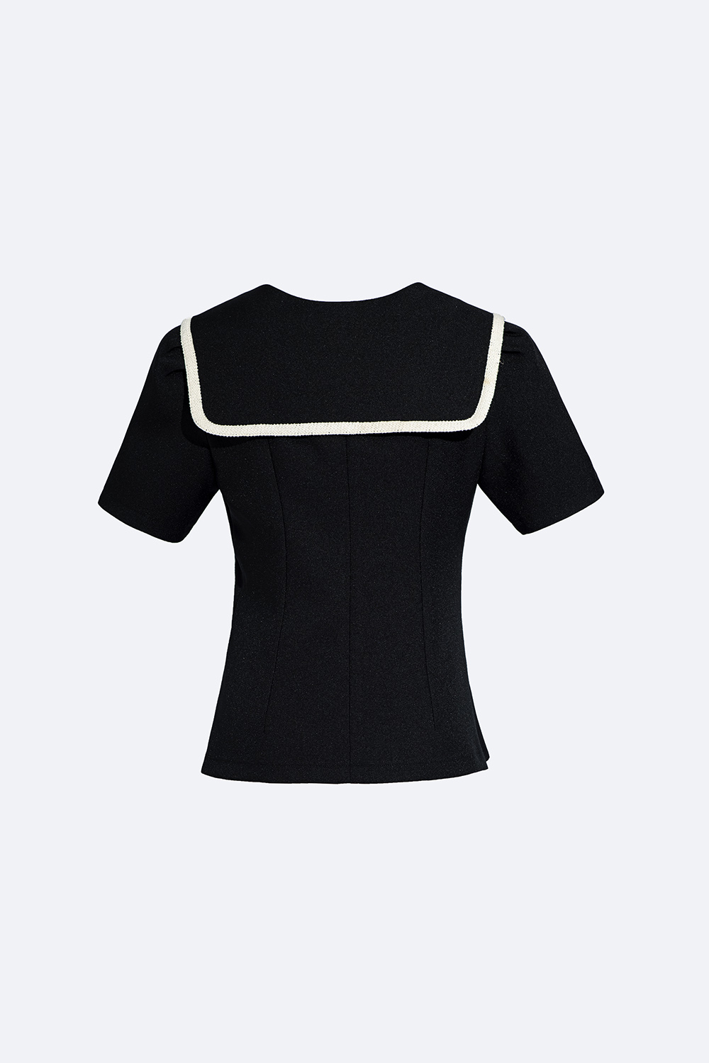 Áo kiểu nữ màu đen cổ sen