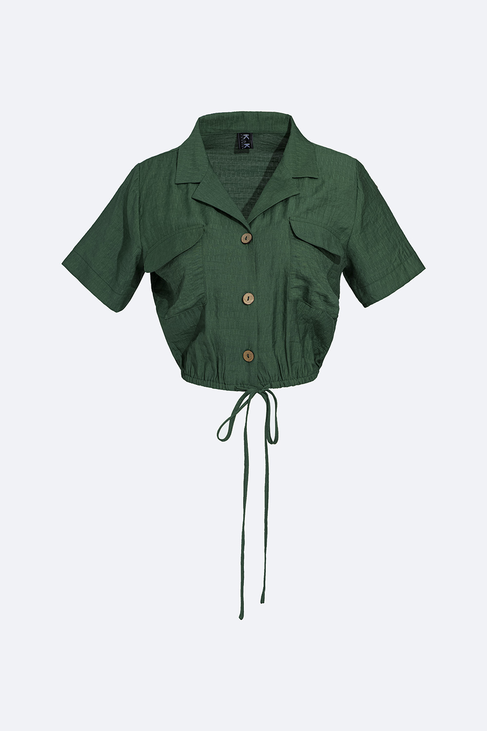 Áo croptop nữ cổ sơ mi