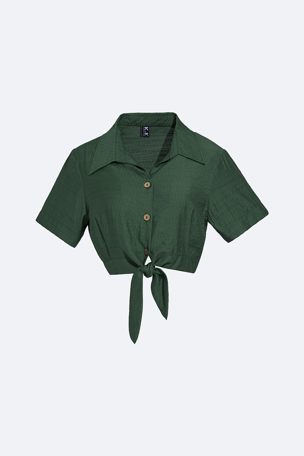 Áo croptop nữ tay ngắn buộc nơ eo