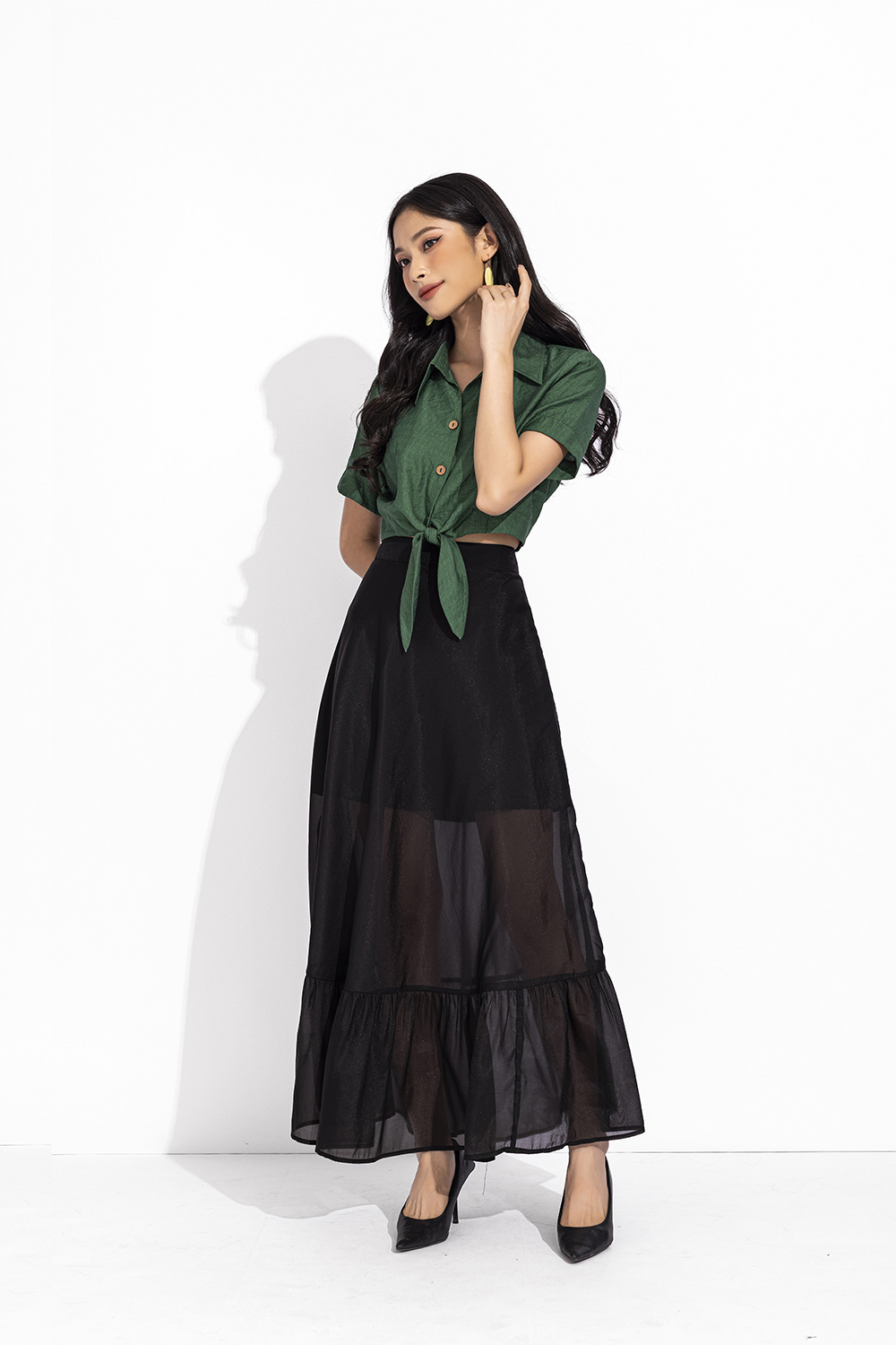 Hàng Sẵn Taobao ] Quần ống rộng cạp cao dáng váy xếp li nhẹ phong cách Hàn  Quốc MN01 | Shopee Việt Nam