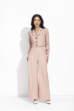 Quần công sở ống rộng hồng pastel