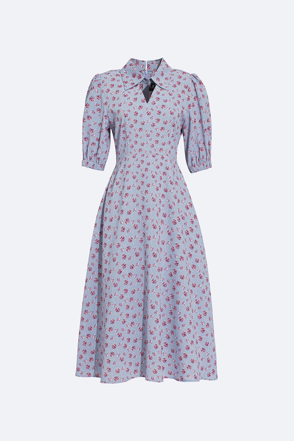 Đầm hoa công sở dáng xòe tay lỡ