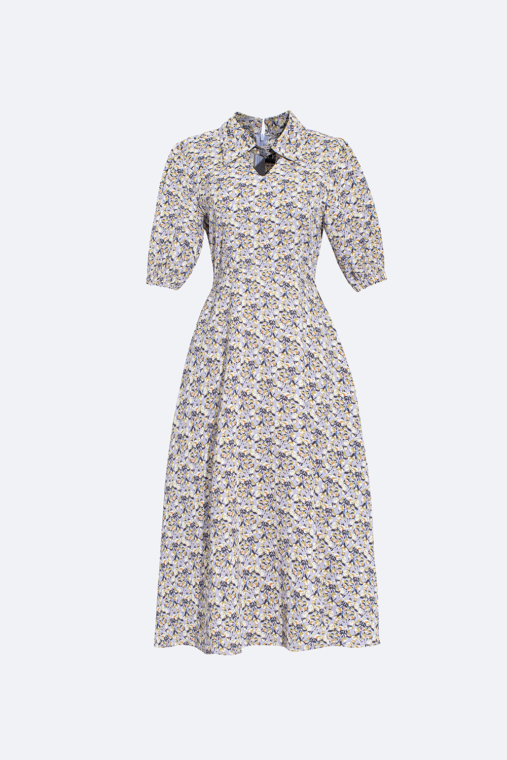 Đầm xòe họa tiết hoa nhí tay lỡ