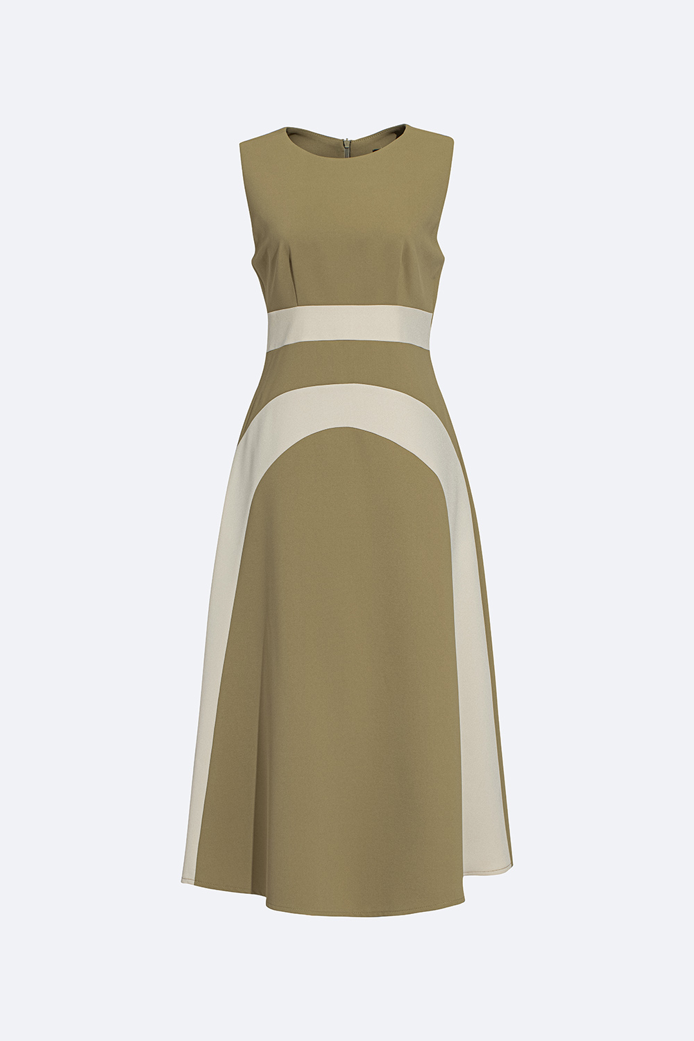 Đầm công sở dáng xòe sát nách