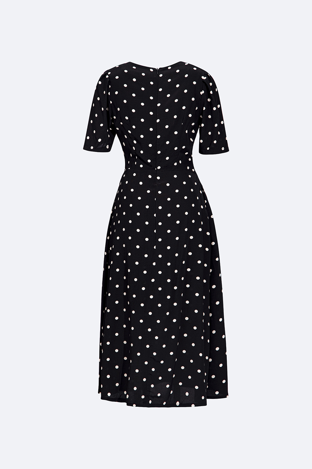 Đầm công sở dáng chữ A họa tiết chấm bi