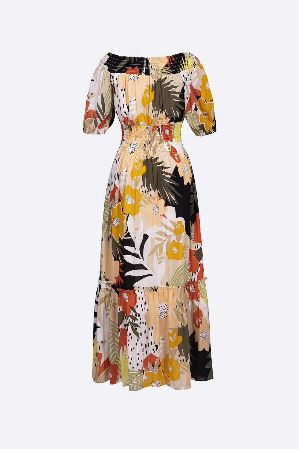 Đầm xòe đuôi cá dáng dài trễ vai