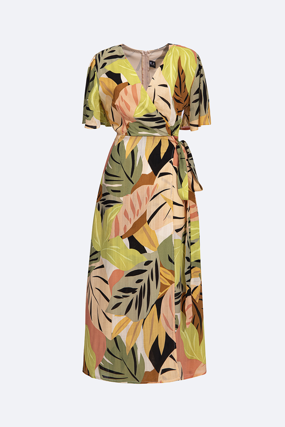 Đầm suông nhấn eo dáng dài cổ tim