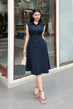 Đầm sơ mi công sở dáng xòe