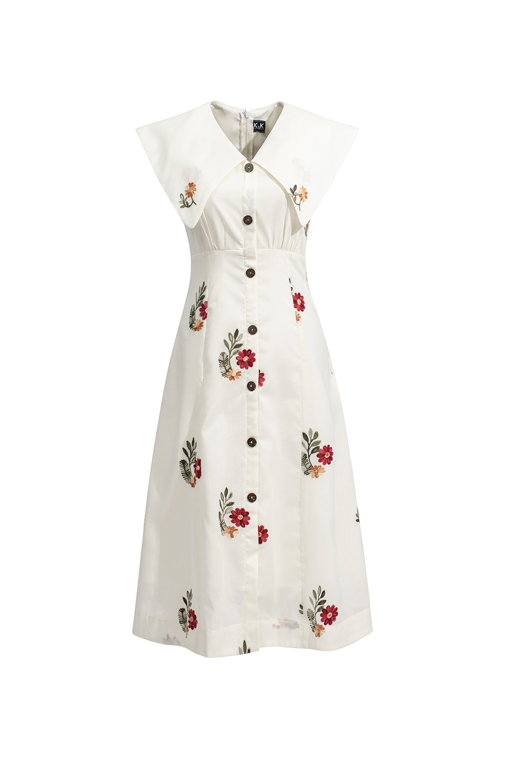 Đầm chữ a họa tiết hoa cổ sen