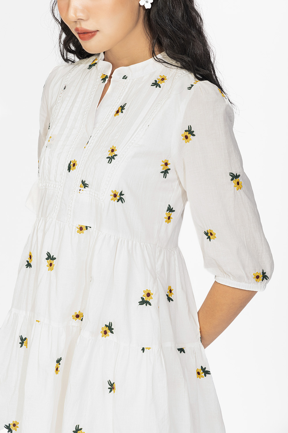 Đầm babydoll họa tiết hoa nhí