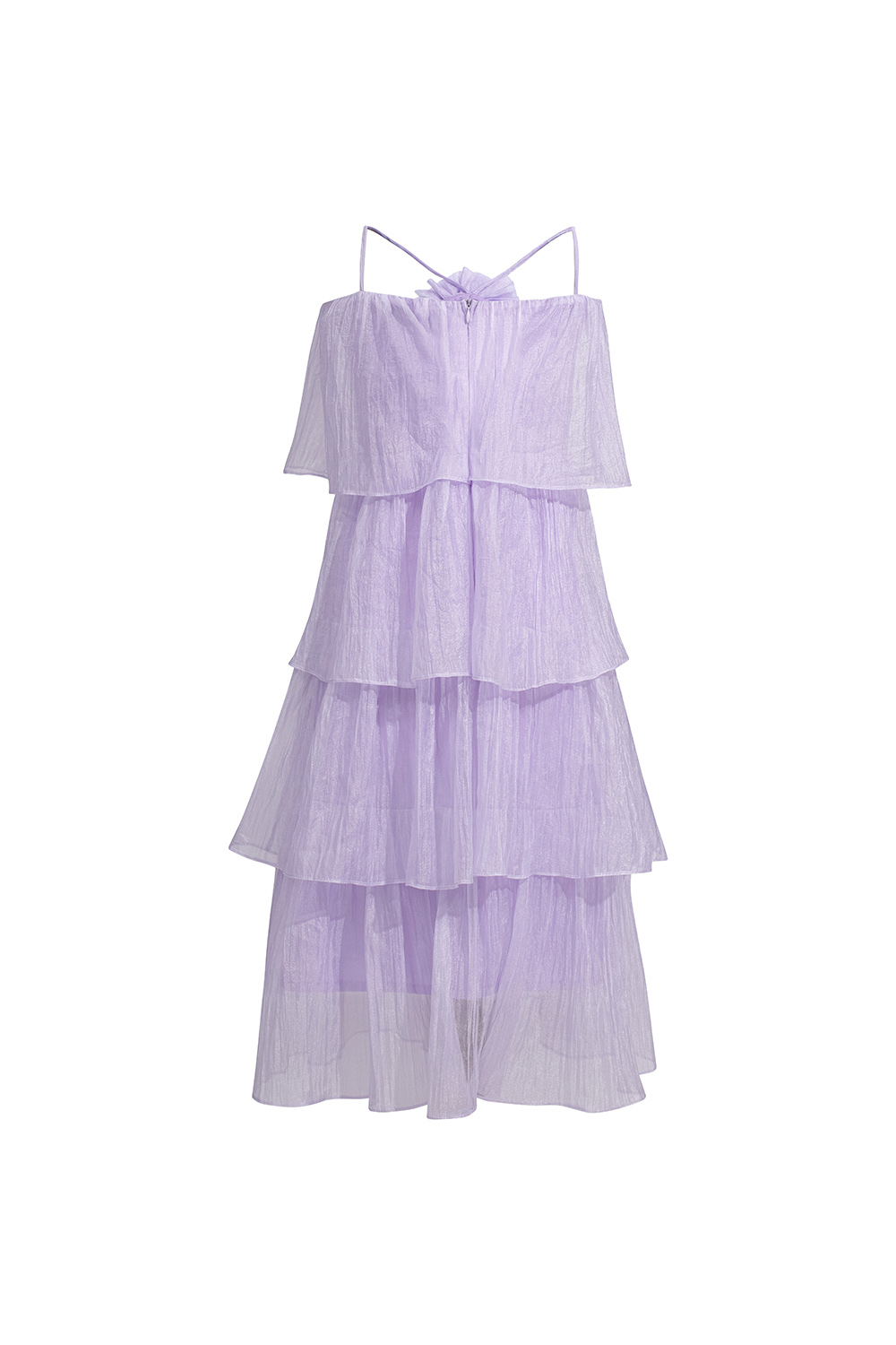 Đầm xòe nhiều tầng hai dây phối hoa