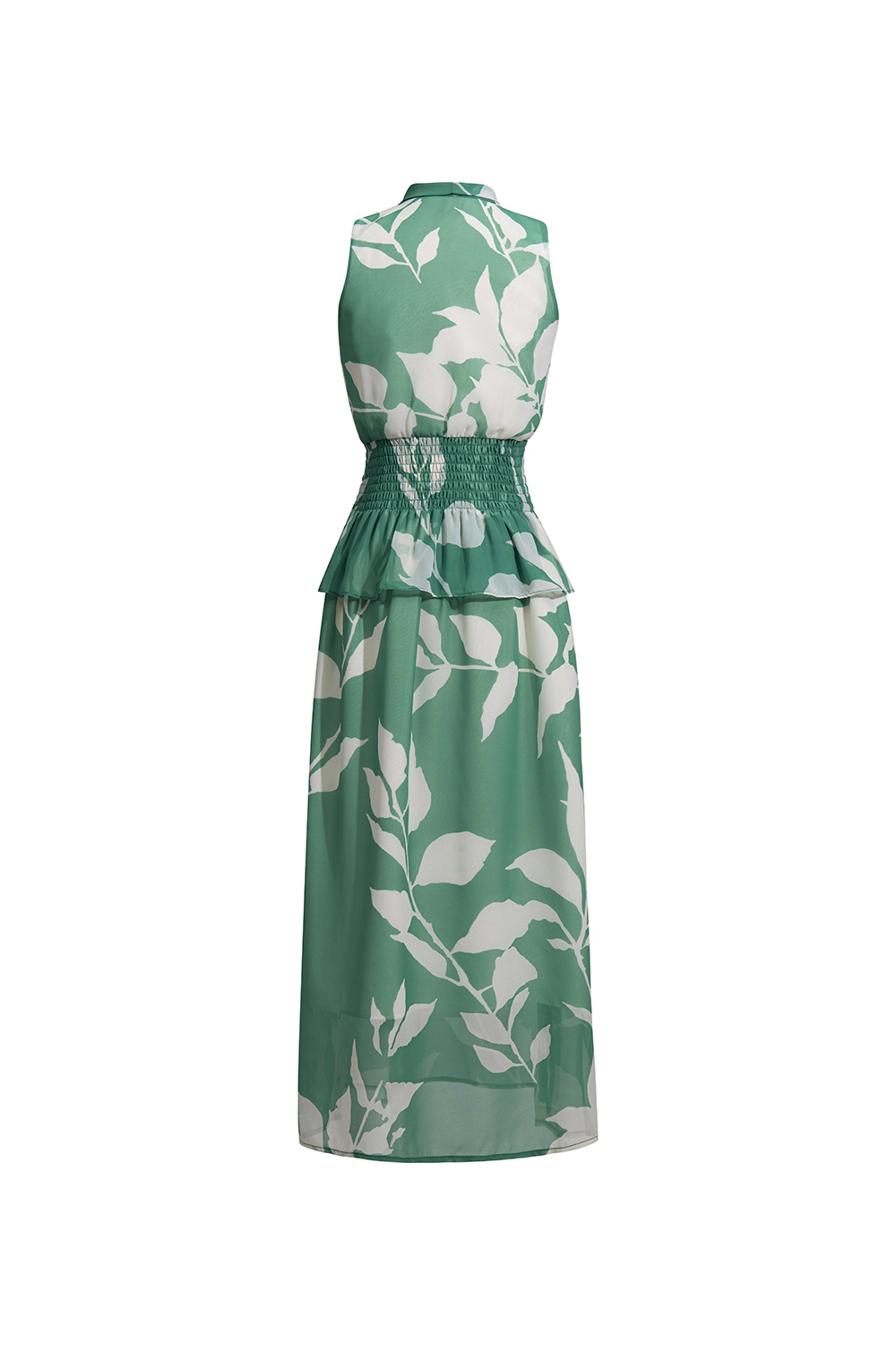 Đầm xòe peplum sát nách cổ phối nơ