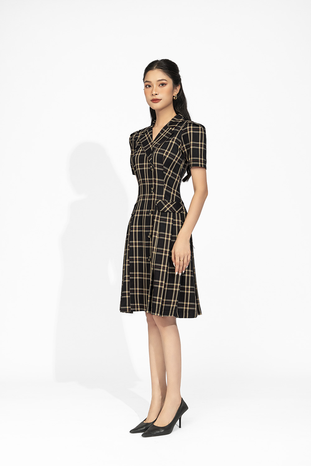 Đầm chữ a công sở cổ đan tông