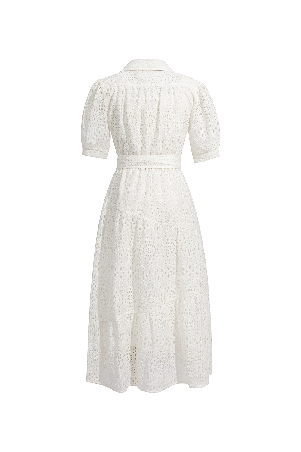 Đầm sơ mi dáng xòe đuôi cá kèm thắt lưng