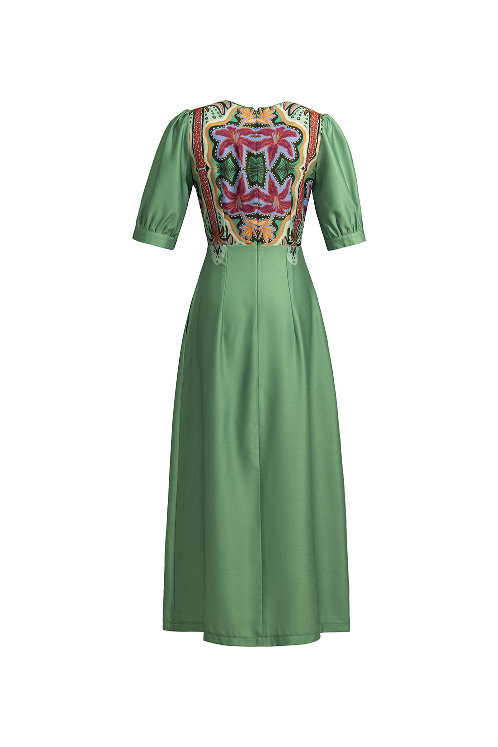 Đầm công sở dáng dài phối họa tiết