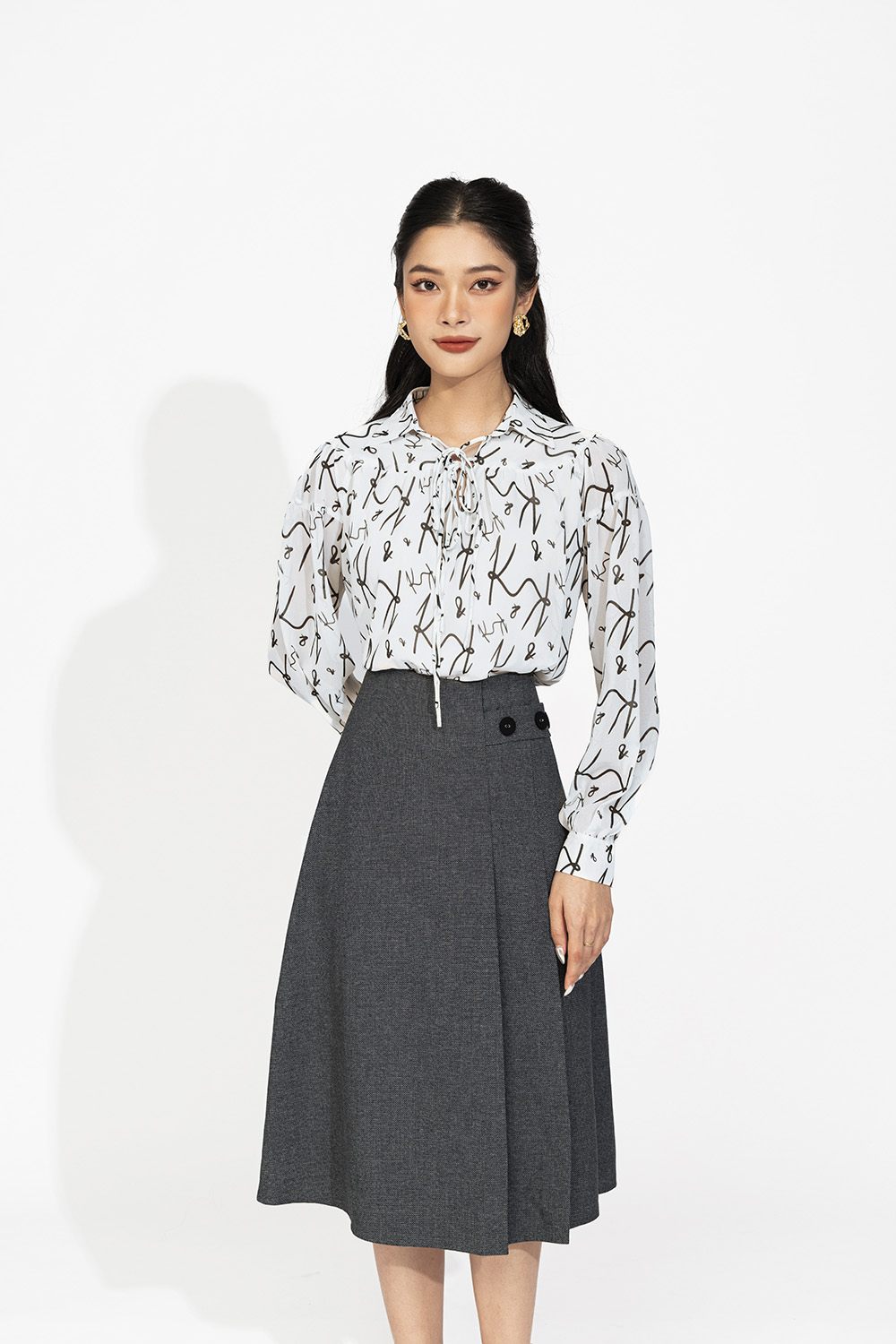 Áo sơ mi công sở nữ cách điệu