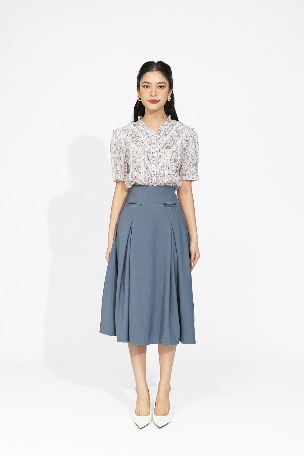 Áo sơ mi nữ họa tiết hoa