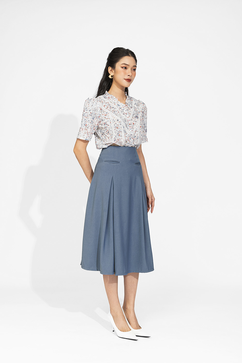 Áo sơ mi nữ họa tiết hoa