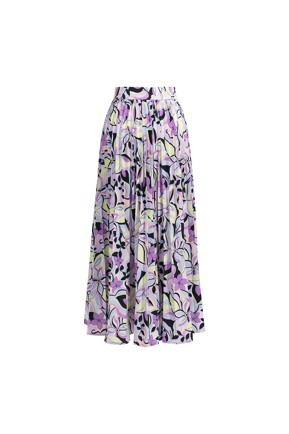 Chân váy midi xếp ly họa tiết