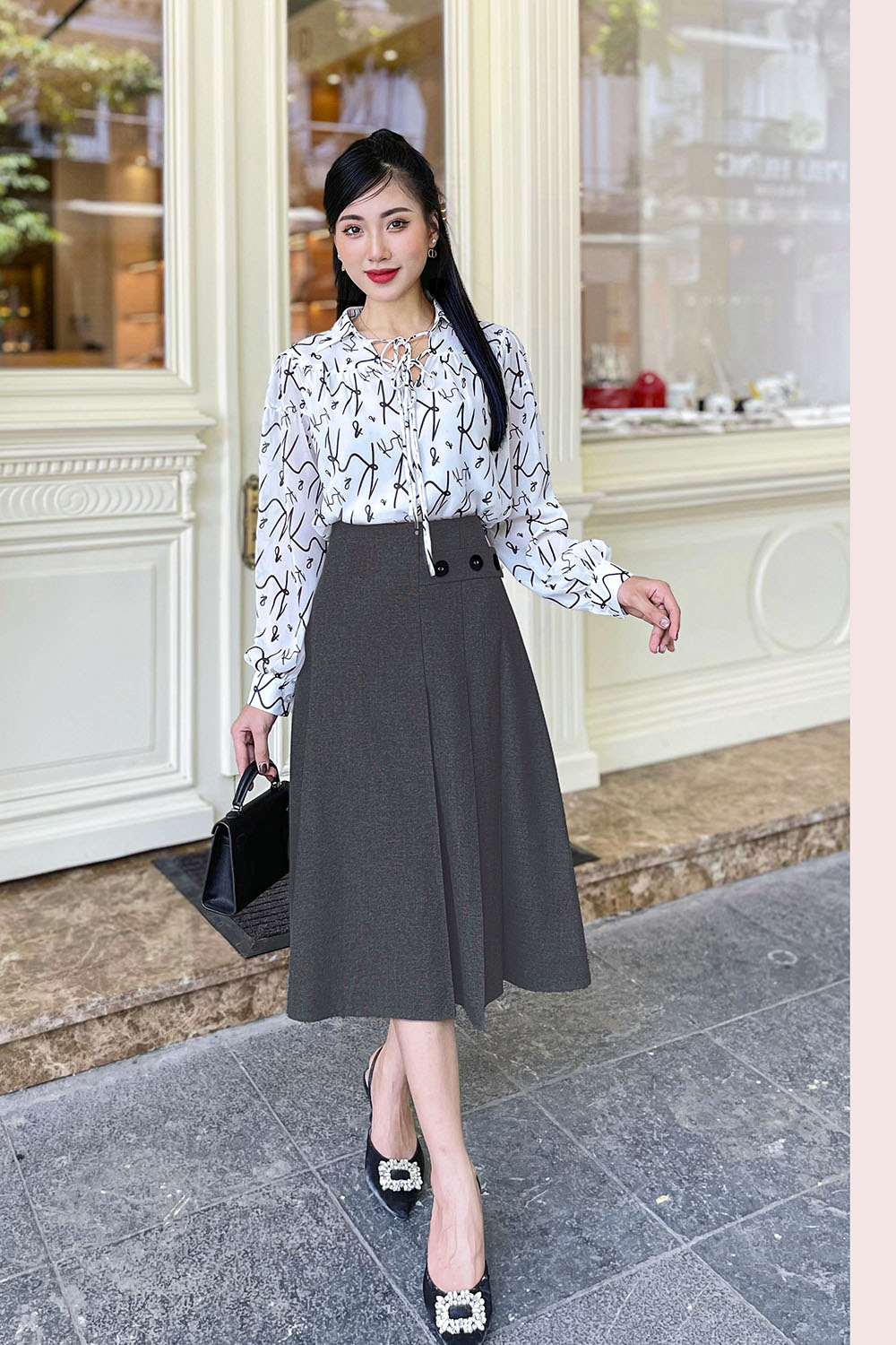 Áo sơ mi công sở nữ cách điệu