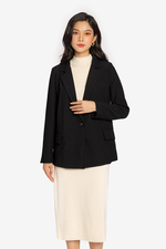 Áo khoác blazer nữ màu đen tay dài