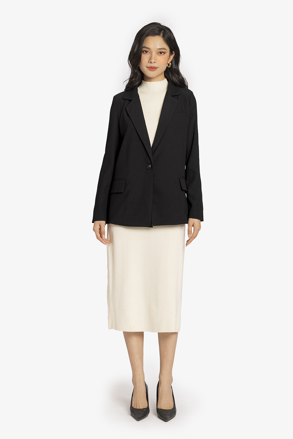 Áo khoác blazer nữ màu đen tay dài  AK11-20