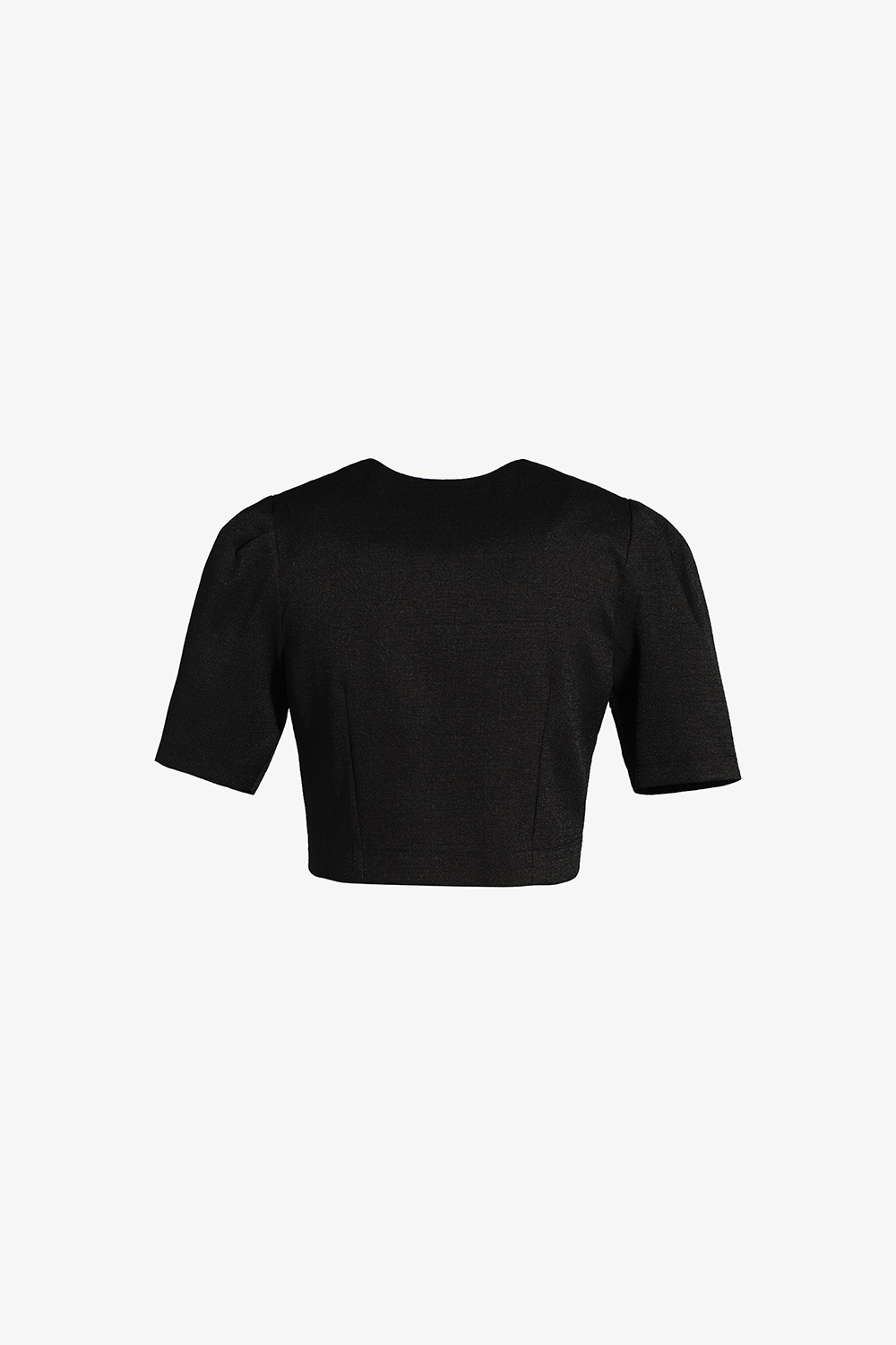 Áo croptop đen tay ngắn cổ tròn