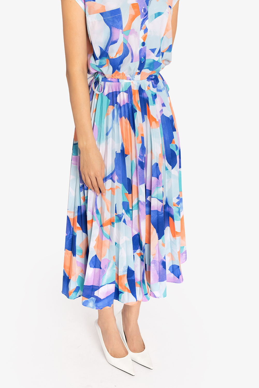 Chân váy xòe xếp ly dáng midi