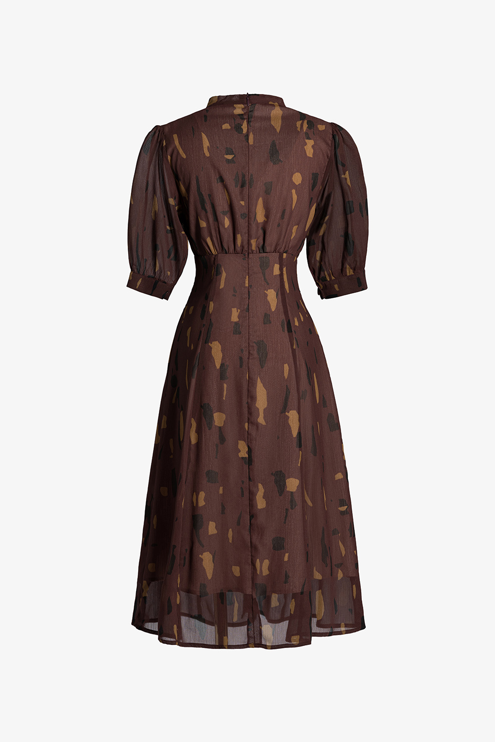 Đầm công sở dáng xòe cổ phối nơ