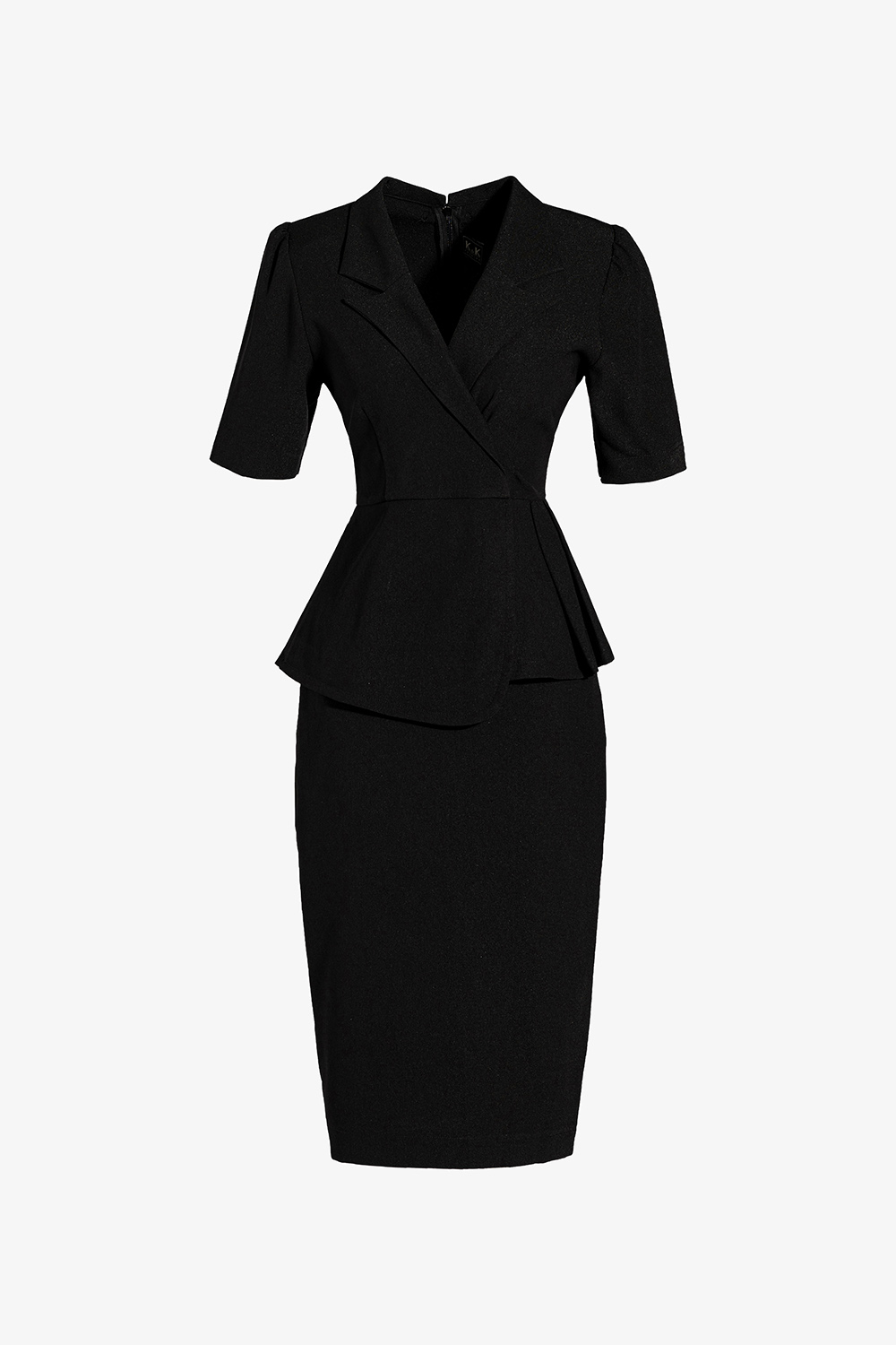 Đầm công sở peplum màu đen dáng ôm