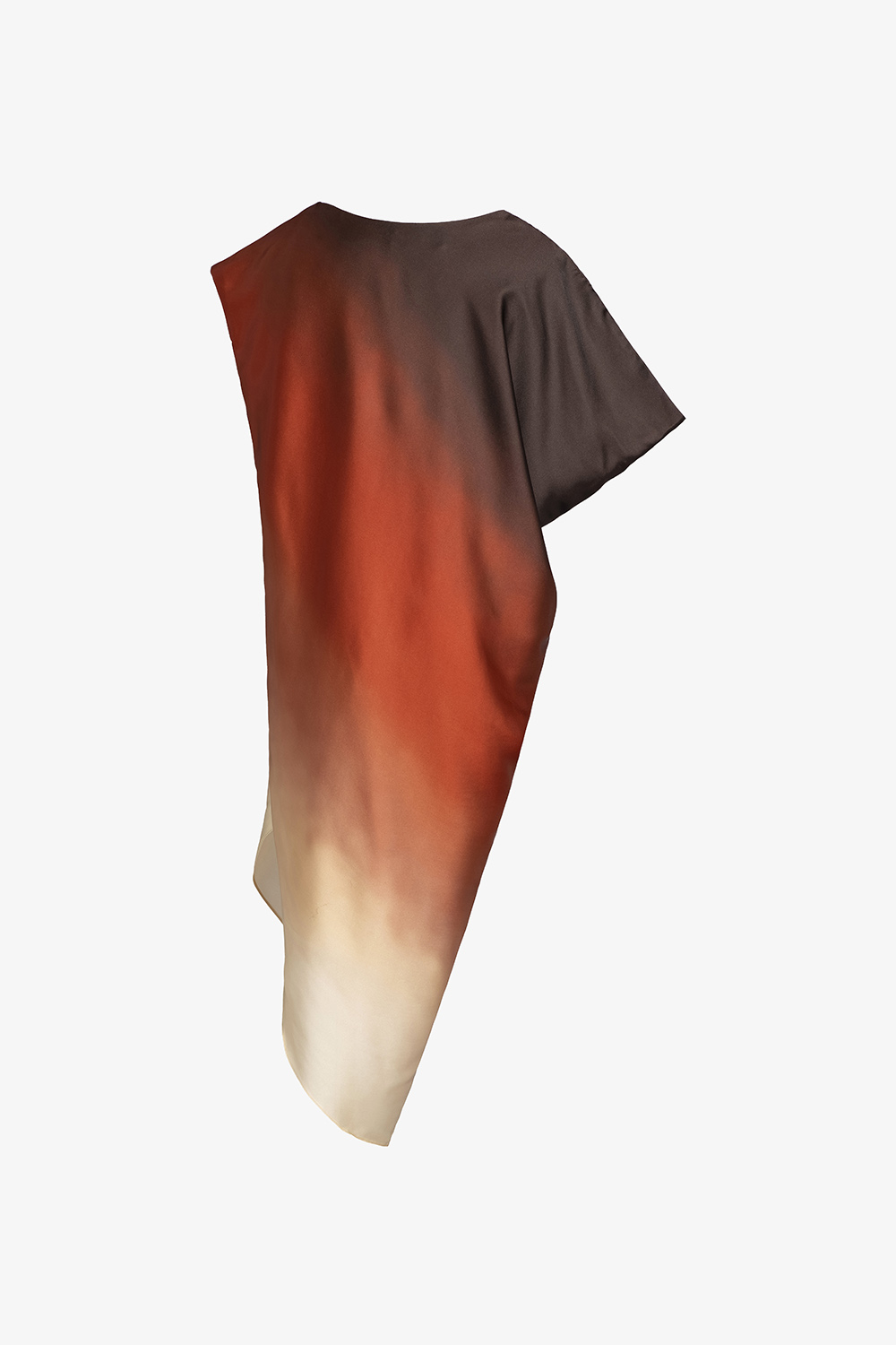 Đầm suông lệch vai loang màu