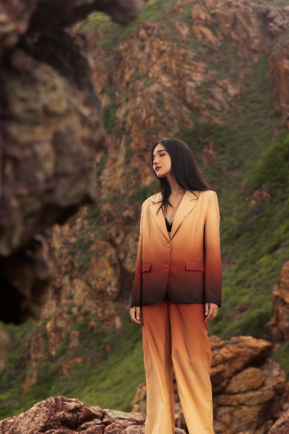 Áo blazer nữ họa tiết ombre AK11-28