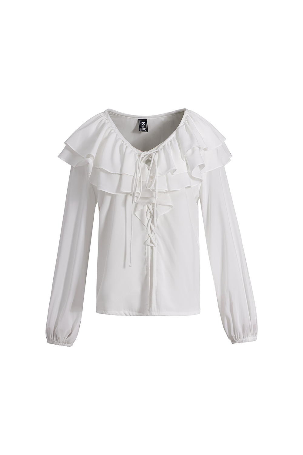 Áo sơ mi trắng công sở nữ phối bèo