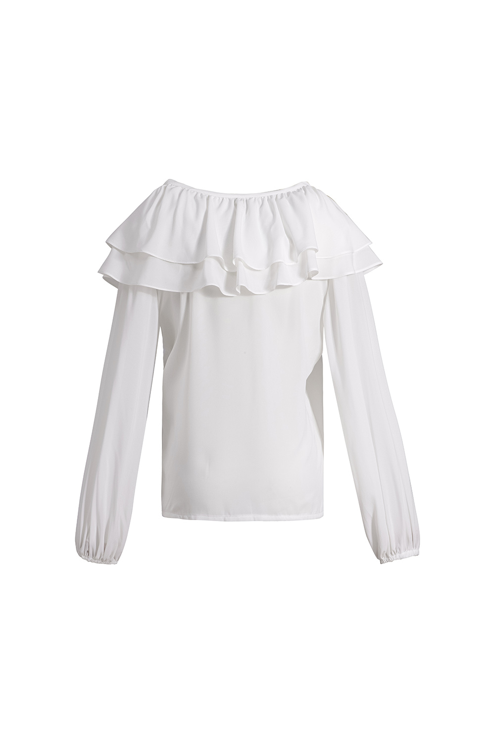 Áo sơ mi trắng công sở nữ phối bèo