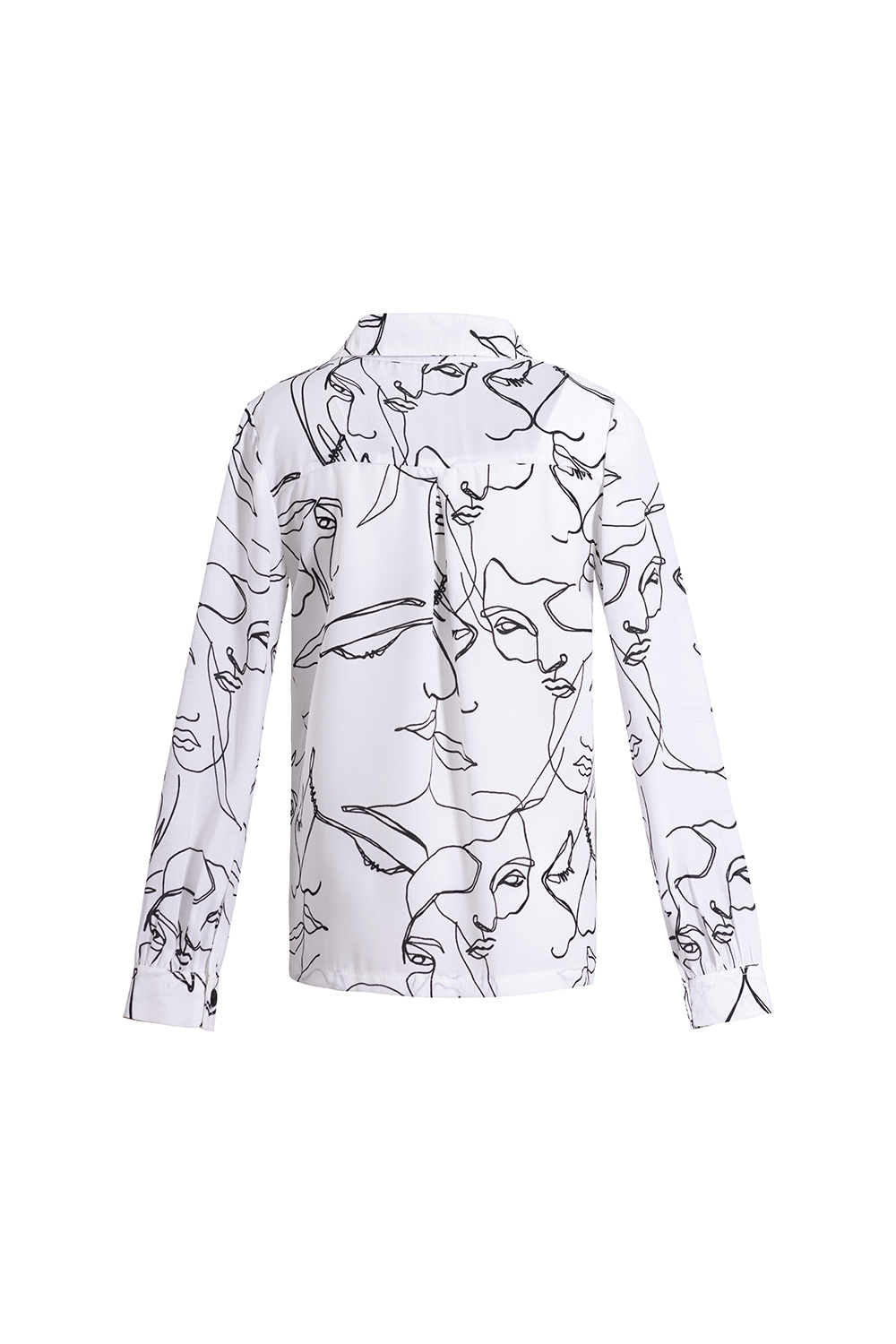 Áo sơ mi nữ dài tay hoạ tiết khuôn mặt