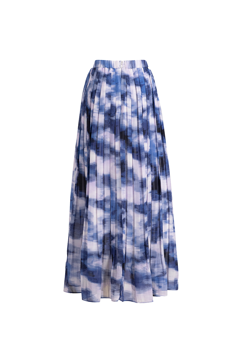 Chân váy midi xếp ly họa tiết loang màu