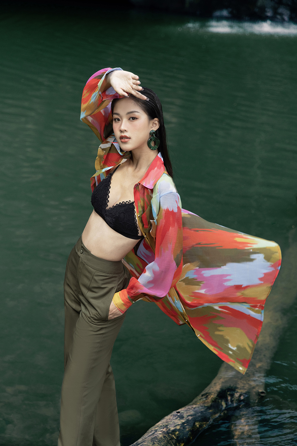 Đầm sơ mi dáng suông tay dài HL25-24