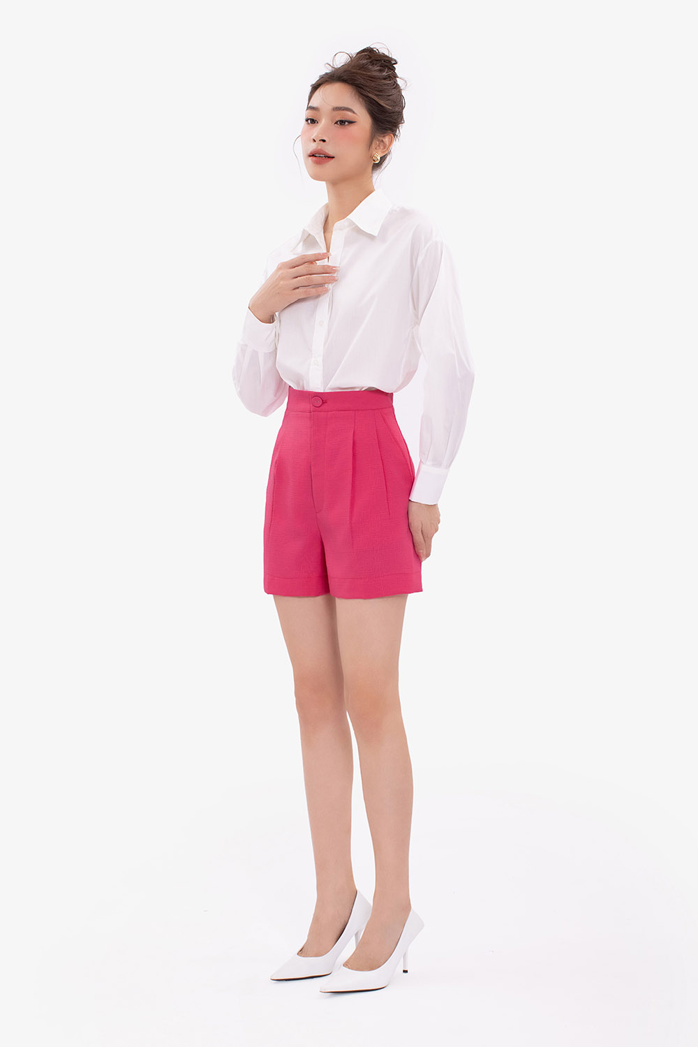 Áo sơ mi nữ công sở màu trắng tay dài