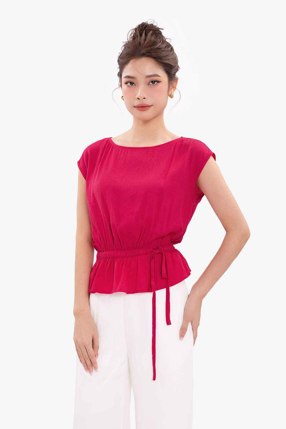 Áo kiểu nữ tay chờm bo thun eo