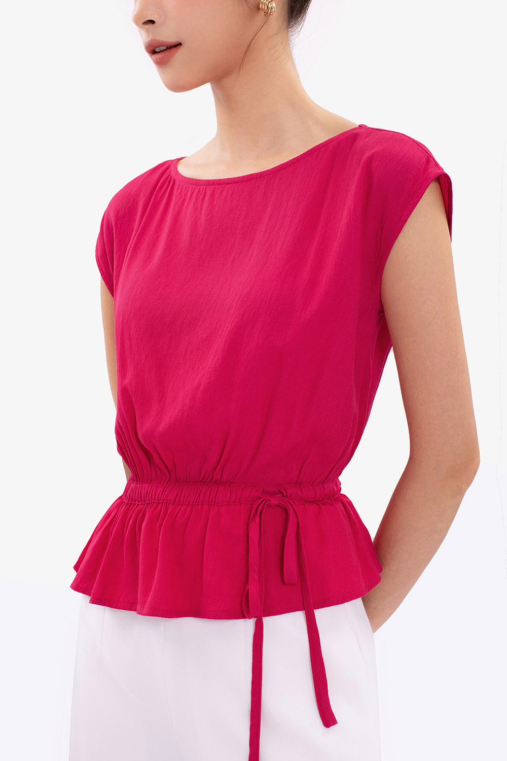 Áo kiểu nữ tay chờm bo thun eo