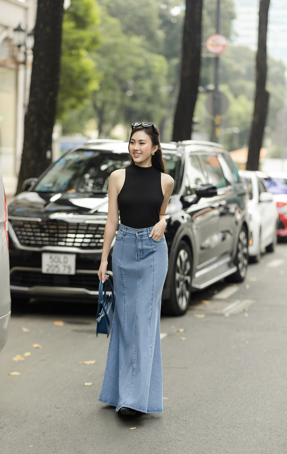 Chân váy bò xếp ly Yuna Skirt CV024 chất liệu jeans, dáng ngắn, dễ phố