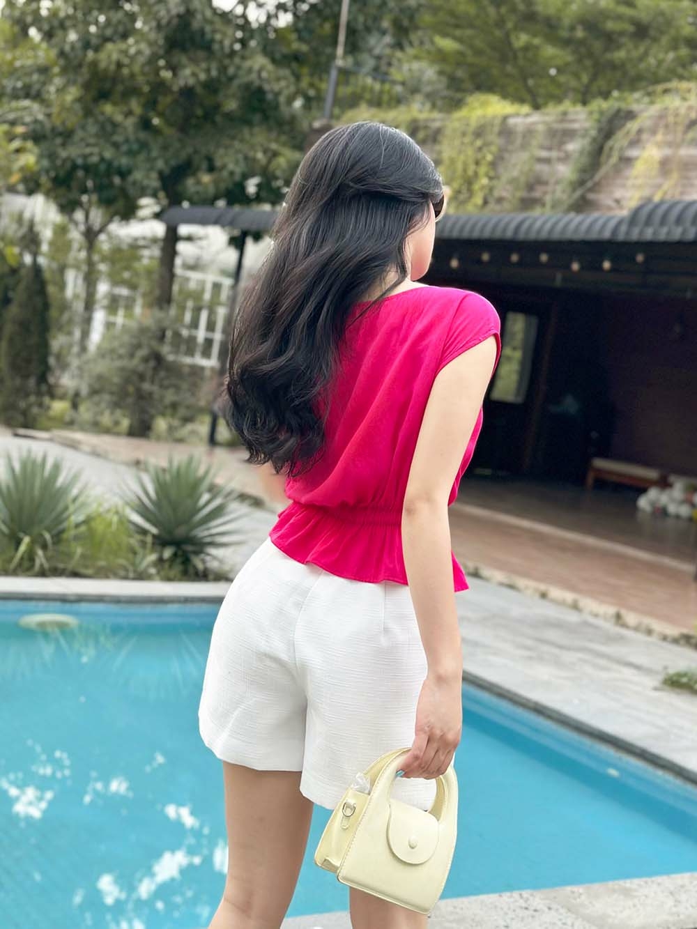 Áo kiểu nữ tay chờm bo thun eo