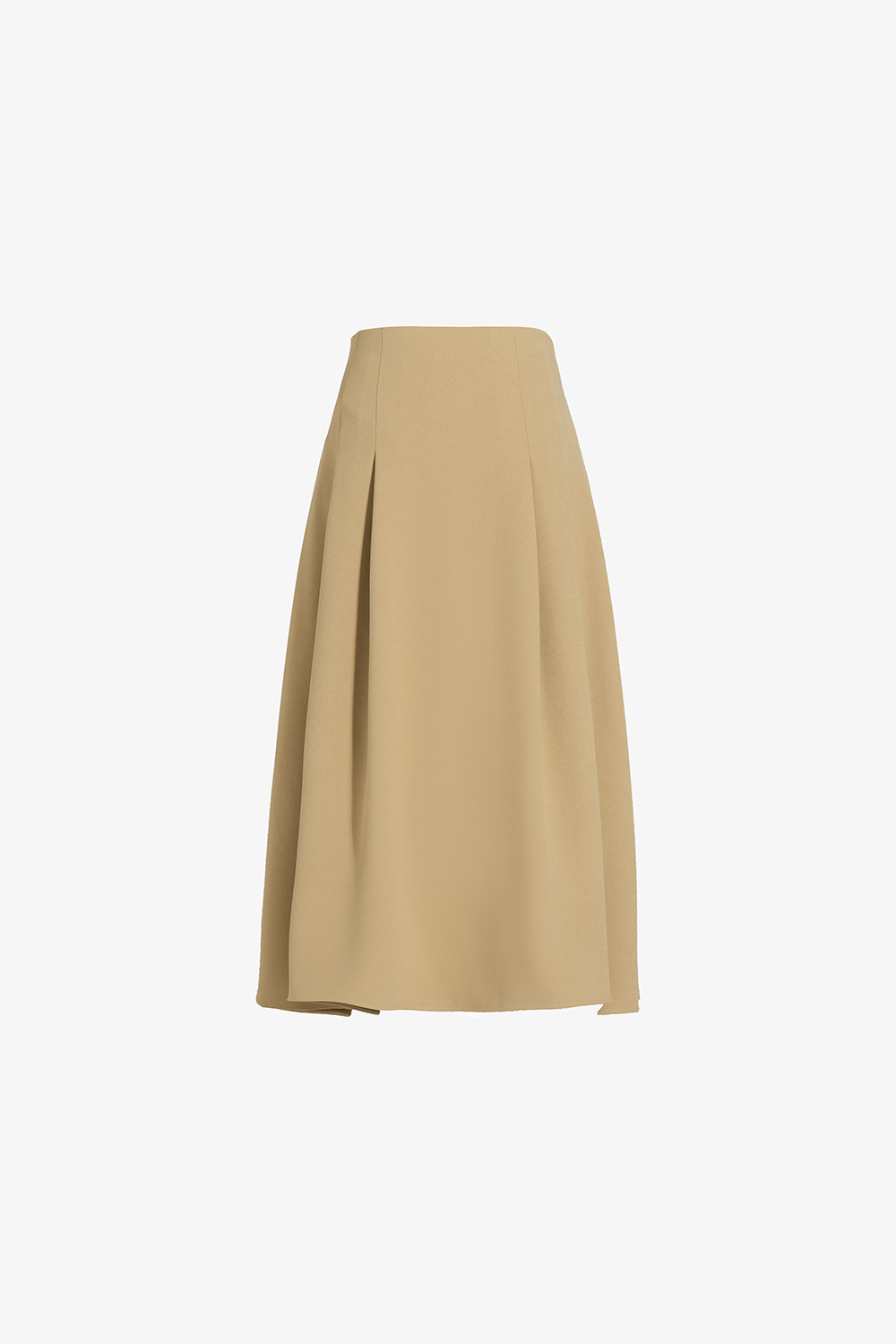 Chân váy công sở dáng xòe xếp ly màu kem