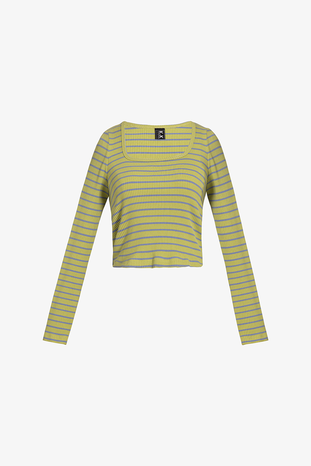 Áo thun nữ croptop sọc ngang tay dài