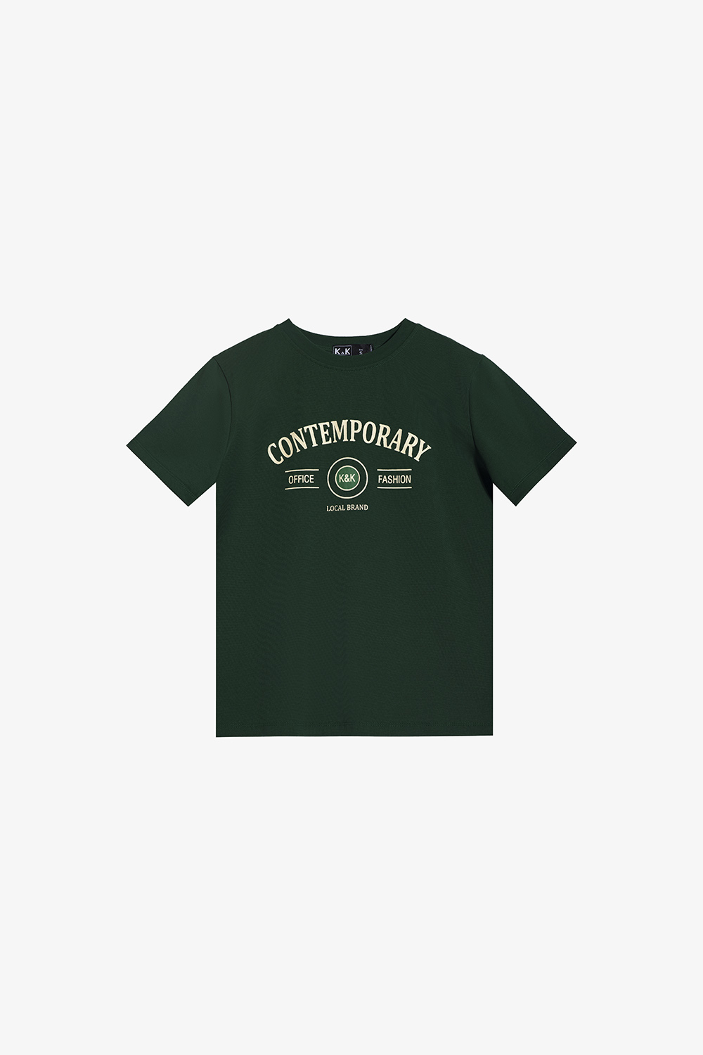 Áo thun nữ in chữ ngắn tay màu xanh